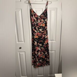Floral Maxi Dress in Black and Pink